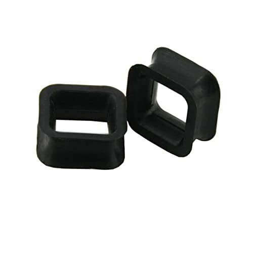 Stfery Damen Ohrringe Tunnel 4mm, 2 Stk Tunnel Piercing Silikon Schwarz Ohr Plug Herren Quadratische Form von Stfery