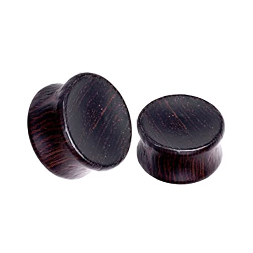 Stfery Damen Plug Ohr 10mm, 2 Stk Holz Plug Tunnel Schwarz Ohrringe Plugs Damen Holz von Stfery