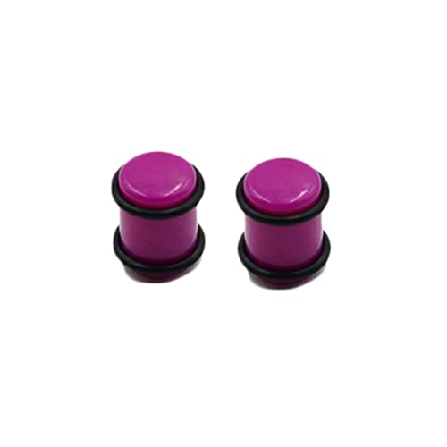 Stfery Damen Plug Ohr 3mm, 2 Stk Ear Tunnel Acrylic Set Lila Ohrringe Plugs Männer Vollzylinder Mit Schnur von Stfery