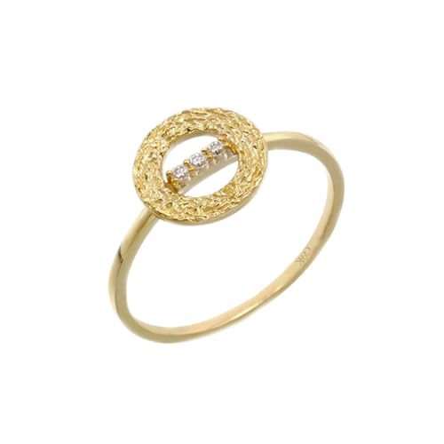 Stfery Damen Schmuck 585 Echtgold Ringe für Damen Rund Moissanit Ringe für Damen von Stfery