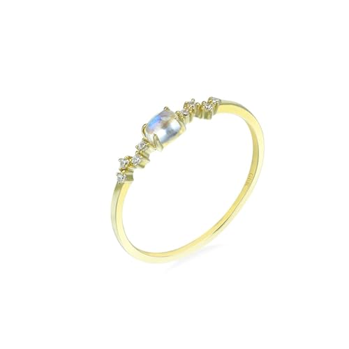 Stfery Damen Schmuck Gold 585 Ring für Frauen Oval Mondstein Ehering Damen von Stfery