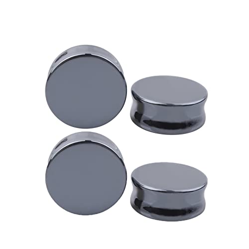 Stfery Ear Plug Tunnel 8mm, 4 Stk Ohr Tunnel Stein Schwarz Ohrringe Herren Tunnel Schwarzer Stein von Stfery