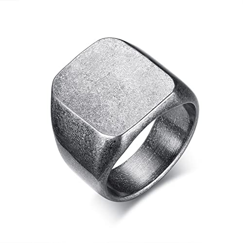 Stfery Edelstahl Ring Herren Platz Ring Verlobung Retro Ringe Vintage zum Valentinstag, Größe 67 (21.3) von Stfery