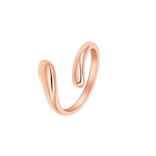 Stfery Edelstahlring Damen, 5mm Ring Roségold Einfach Öffnen Hochzeitsring Damen von Stfery