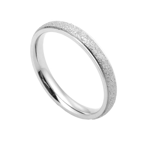 Stfery Edelstahlring Damen, Silber Ringe Matte Verlobungsring Frauen von Stfery