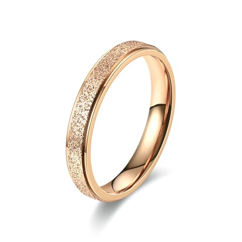 Stfery Edelstahlring für Herren, 4mm Roségold Ringe 4mm Matt Hochzeitsringe Herren von Stfery