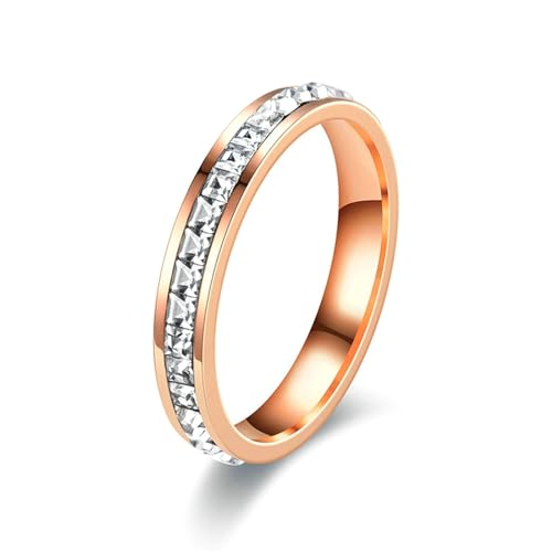 Stfery Edelstahlringe Herren, 4mm Ringe Roségold 4mm Mit Zirkon Hochzeitsringe Herren von Stfery