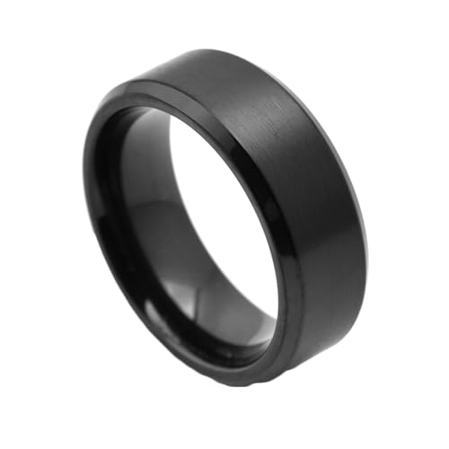 Stfery Edelstahlringe Männer, Ringe Schwarz Matte Hochzeitsring Herren von Stfery