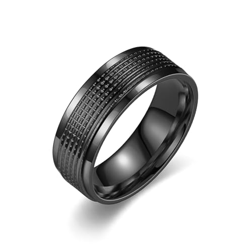 Stfery Edelstahlringe für Herren, 8mm Ringe Schwarz 8mm Hochglanz Hochzeitsring Mann von Stfery