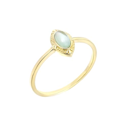 Stfery Ehering 18 Karat Gold Ringe für Damen Oval Peridot Verlobungsring Damen von Stfery