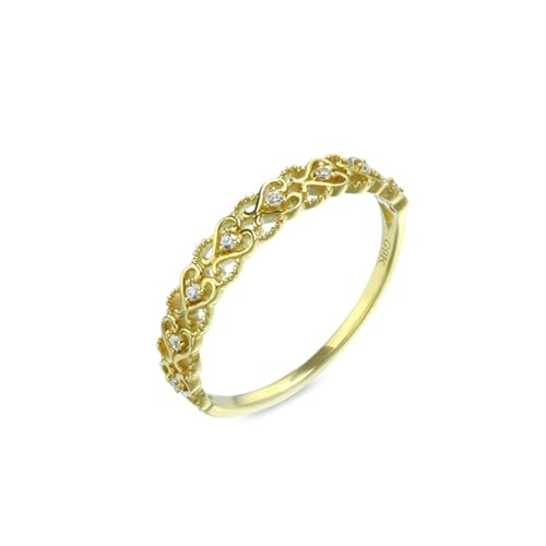 Stfery Eheringe 585 Gold Ring für Damen Rund Moissanit Partnerring Damen von Stfery