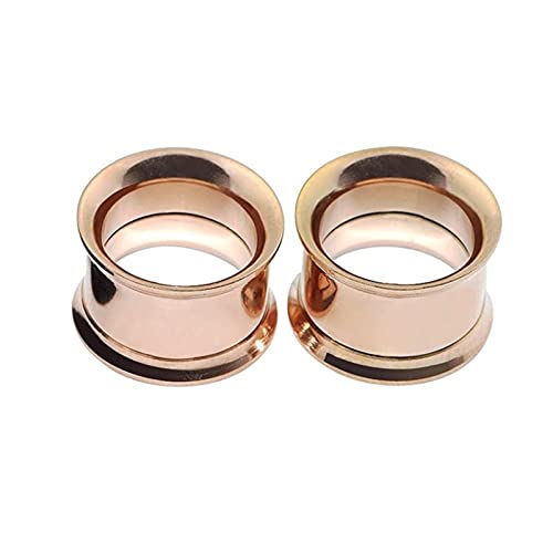 Stfery Flesh Tunnel Plug 12mm, 2 Stk Tunnel Set Chirurgenstahl Roségold Ohrringe Plugs Männer Roségold Reifen von Stfery