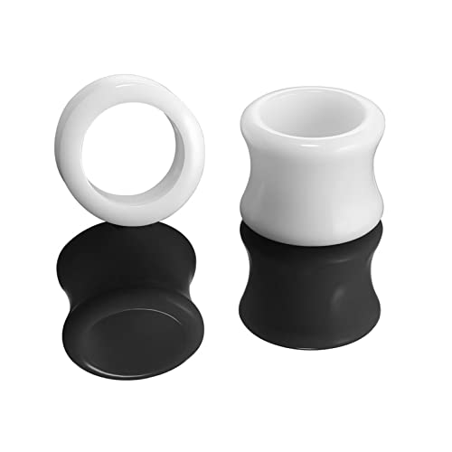 Stfery Flesh Tunnel Plug 14mm, 4 Stk Ear Plug Acryl Schwarz Weiß Ohr Plug Männer Schwarzer Und Weißer Reifen von Stfery