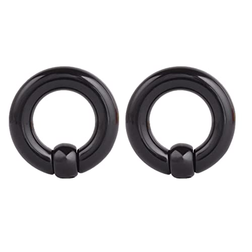 Stfery Flesh Tunnel Plug 4mm, 2 Stk Ear Tunnel Acrylic Set Schwarz Ohr Plug Herren Reifen Mit Ball von Stfery