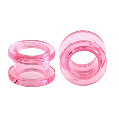 Stfery Flesh Tunnel Plug 5mm, 2 Stk Ear Tunnel Set Acryl Rosa Ohr Plug Herren Pink Reifen von Stfery