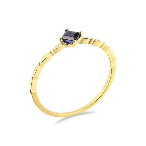 Stfery Goldring Damen 750 Echtgold Ring für Damen Prinzess Saphir Ringe Damen Nickelfrei von Stfery