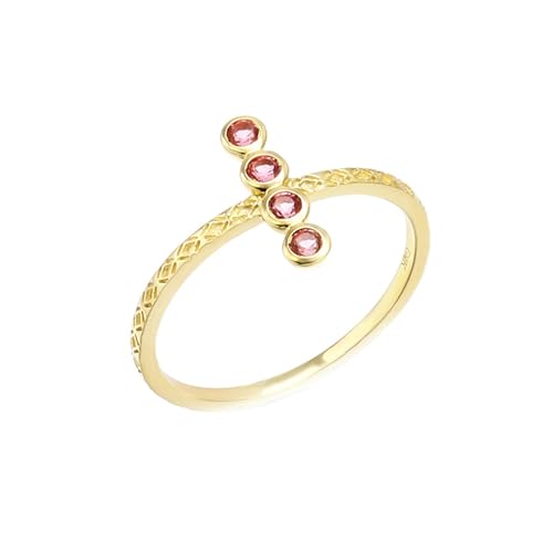 Stfery Goldring Damen 750 Echtgold Ring für Damen Rund Turmalin Ehering für Frauen von Stfery