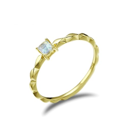 Stfery Hochzeitsringe Gold 585 Ring für Frauen Quadrat Mondstein Ring Frauen Modeschmuck von Stfery