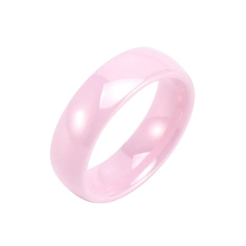 Stfery Keramik Ringe Herren, 6mm Rosa Ringe Einfach Verlobungsringe Herren von Stfery