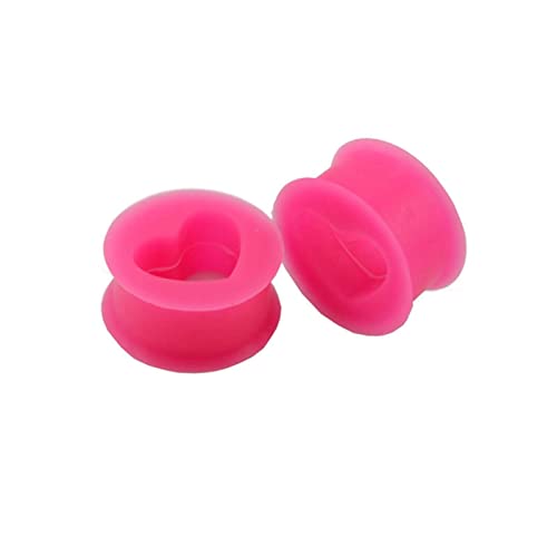 Stfery Ohr Flesh Tunnel 10mm, 2 Stk Silikon Tunnel Set Rosa Tunnel Ohrringe Herren Herzform von Stfery