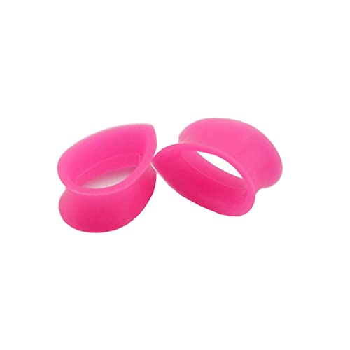 Stfery Ohr Flesh Tunnel 6mm, 2 Stk Ear Plugs Tunnel Silikon Rosa Ohr Plug Männer Tränenform von Stfery