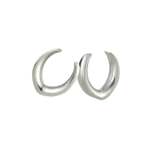 Stfery Ohr Plug 10mm, 2 Pcs Tunnel Chirurgenstahl Silber U Form Damen Plug Ohr von Stfery