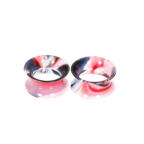 Stfery Ohr Plug 12mm, 2 Pcs Ohr Plug Silikon Rosa Schwarz Rosa Und Schwarz Reifen Ohrringe Plugs Männer von Stfery