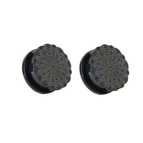 Stfery Ohr Plug 16mm, 2 Pcs Chirurgenstahl Plug Schwarz Mit Blume Muster Plug Ohrringe Damen von Stfery