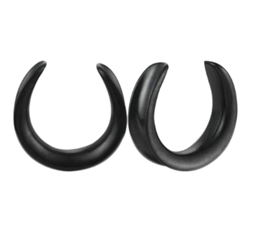 Stfery Ohr Plug 16mm, 2 Pcs Ohr Tunnel Edelstahl Schwarz U Form Damen Plug Ohr von Stfery