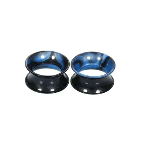 Stfery Ohr Plug 8mm, 2 Pcs Ohr Tunnel Silikon Blau Schwarz Blau Und Schwarz Reifen Damen Ohrringe Tunnel von Stfery