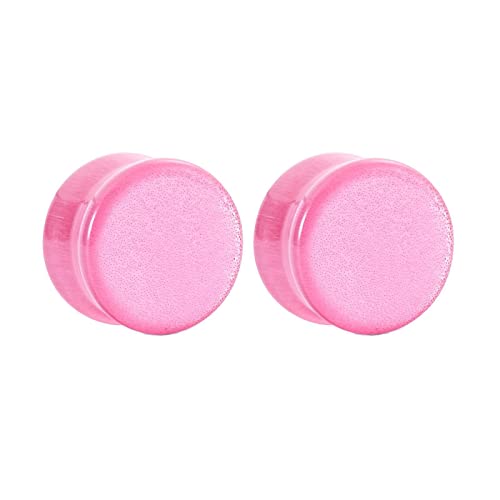 Stfery Ohr Plug Flesh Tunnel 12mm, 2 Stk Ohr Tunnel Stein Rosa Tunnel Ohrringe Herren Rosa Stein von Stfery