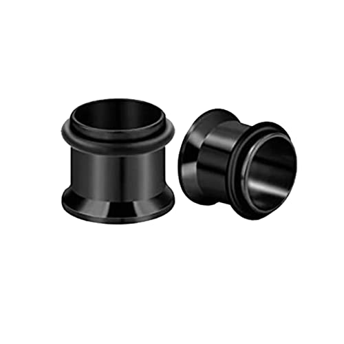 Stfery Ohr Plug Herren 10mm, 2 Stk Tunnel Chirurgenstahl Schwarz Ohr Flesh Tunnel Single Flare Black Reifen von Stfery