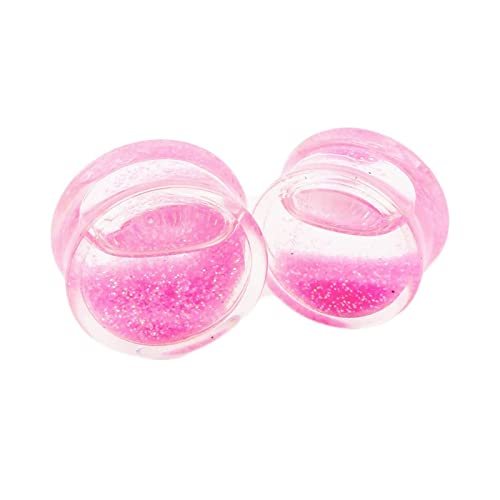 Stfery Ohr Plug Herren 12mm, 2 Stk Flesh Tunnel Acryl Rosa Flesh Tunnel Plug Mit Rosa Wasser von Stfery