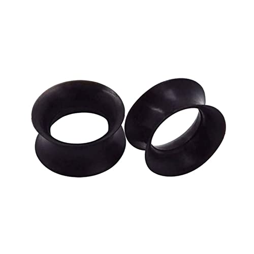 Stfery Ohr Plug Herren 12mm, 2 Stk Tunnel Silikon Schwarz Ohr Plug Männer Reifen von Stfery