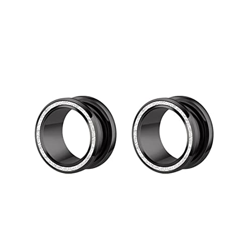 Stfery Ohr Plug Herren 16mm, 2 Stk Ohr Plugs Chirurgenstahl Schwarz Damen Plug Ohr Riemenscheibendruck Sandtunnel von Stfery