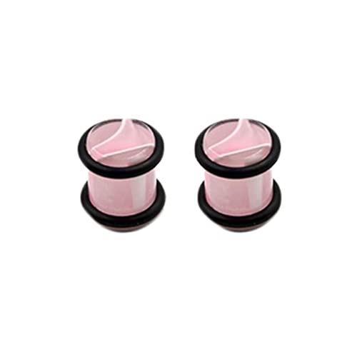 Stfery Ohr Plug Herren 3mm, 2 Stk Ear Plug Acryl Rosa Plug Ohrringe Damen Vollzylinder Mit Schnur von Stfery