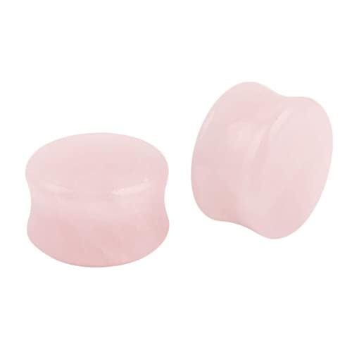 Stfery Ohr Plug Männer 10mm, 2 Stk Ohr Tunnel Stein Rosa Ohrringe Plugs Damen Rosa Stein von Stfery