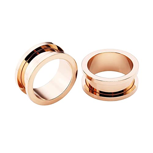 Stfery Ohr Plug Männer 3mm, 2 Stk Tunnel Chirurgenstahl Roségold Ohrringe Plugs Damen Roségold Reifen von Stfery