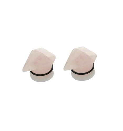 Stfery Ohr Plug Tunnel 6mm, 2 Stk Ear Tunnel Set Acryl Rosa Geometrisch Stein Form Ohrringe Herren Tunnel von Stfery