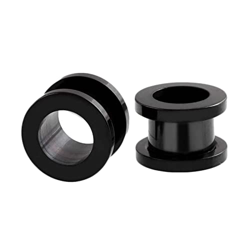 Stfery Ohrringe Herren Tunnel 28mm, 2 Stk Plug Ohr Edelstahl Schwarz Damen Ohrringe Tunnel Schwarzer Reifen von Stfery