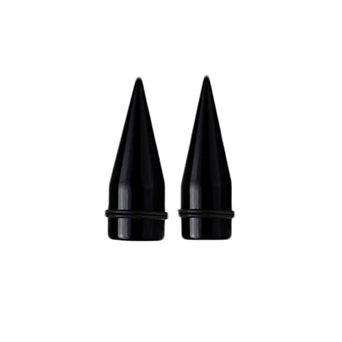 Stfery Ohrringe Plugs Damen 24mm, 2 Stk Ear Tunnel Set Acryl Schwarz Ohr Flesh Tunnel Kegelform von Stfery