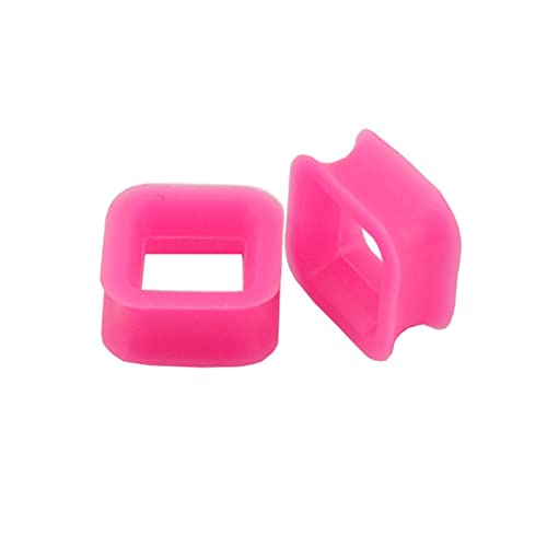 Stfery Ohrringe Plugs Männer 10mm, 2 Stk Ohr Silikon Plug Rosa Tunnel Ohrringe Damen Quadratische Form von Stfery