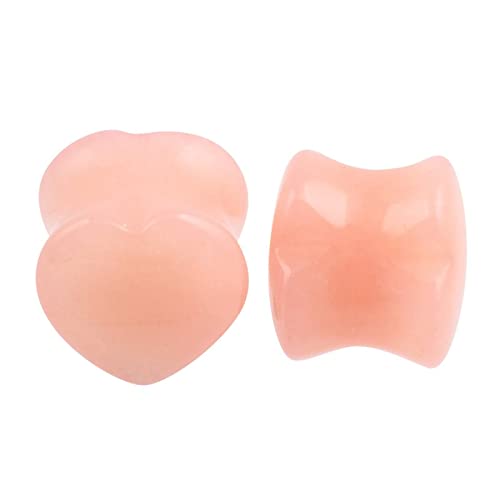 Stfery Ohrringe Plugs Männer 12mm, 2 Stk Ohr Tunnel Stein Rosa Damen Plug Ohr Pink Herz Stone von Stfery