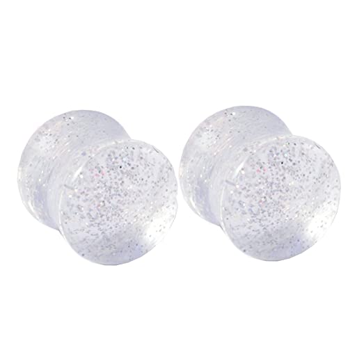 Stfery Ohrringe Plugs Männer 5mm, 2 Stk Ear Tunnel Acrylic Set Transparent Ohr Plug Tunnel Mit Transparenten Pailletten von Stfery