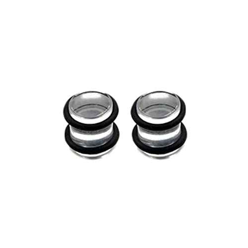 Stfery Ohrringe Plugs Männer 5mm, 2 Stk Ear Tunnel Acrylic Set Transparent Ohrringe Tunnel Vollzylinder Mit Schnur von Stfery