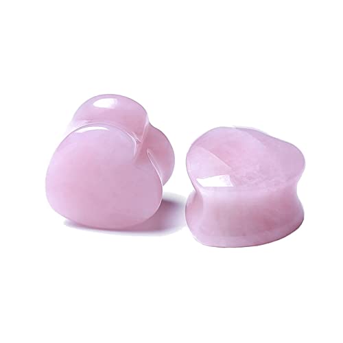 Stfery Ohrringe Tunnel 10mm, 2 Stk Ohr Tunnel Stein Rosa Ohrringe Herren Tunnel Pink Herz Stone von Stfery