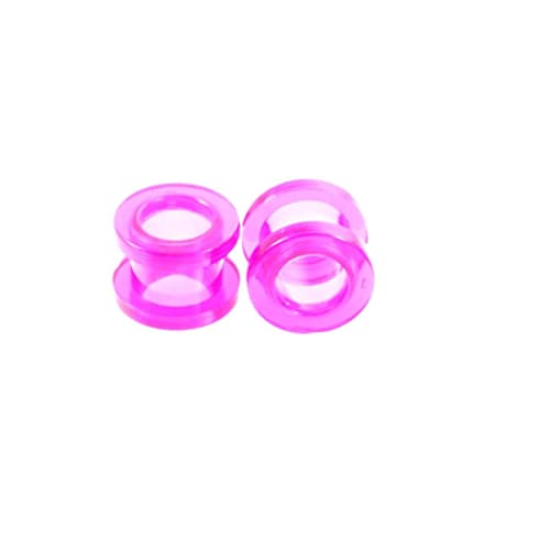 Stfery Plug Ohrringe Damen 5mm, 2 Stk Ear Tunnel Acrylic Set Lila Ohrringe Plugs Damen Lila Reifen von Stfery