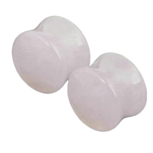 Stfery Plugs 10mm, 2 Stück Ohr Tunnel Stein Rosa Rund Form Tunnel Ohrringe Herren von Stfery