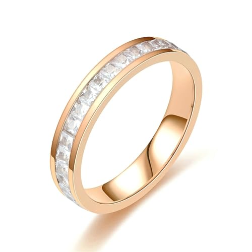 Stfery Ring Edelstahl Herren, 4mm Roségold Ringe 4mm Mit Zirkon Hochzeitsringe Herren von Stfery