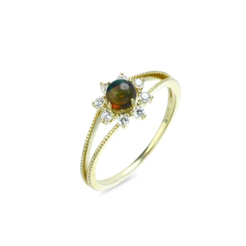 Stfery Ring Gold 750 Ring für Damen Rund Opal Ring Frauen Modeschmuck von Stfery